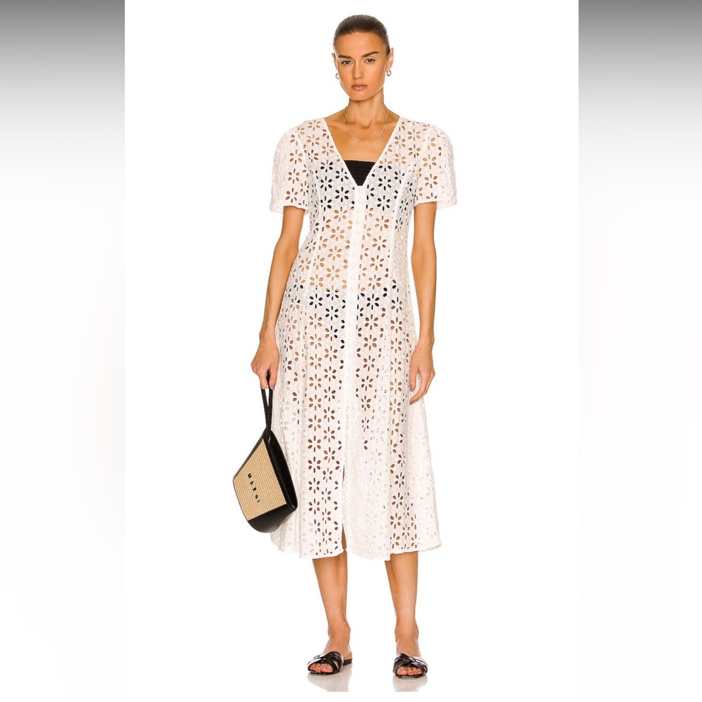 PALM Sophia Button Up White Eyelet Dress Coverup NWT - Picture 16 of 16